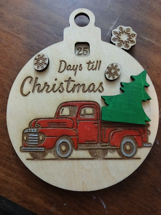 Christmas Truck Countdown Ornament (1404)